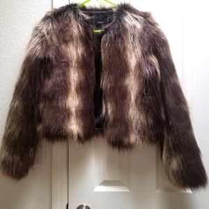 Faux fur brown Coat Forever 21